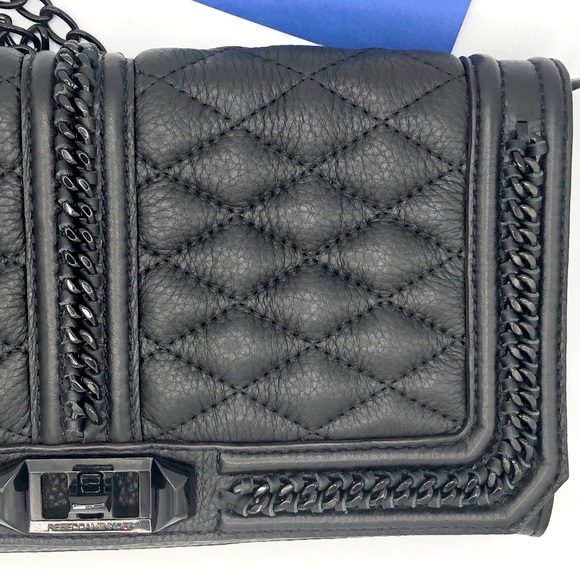 REBECCA MINKOFF QUILTED LEATHER CLUTCH/CROSSBODY - Picture 8 of 15